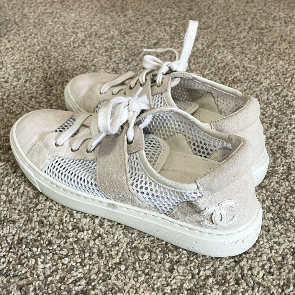 CHANEL CC Mesh Sneakers Size 5.5